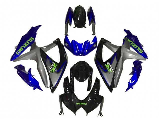 2008-2010 Suzuki GSXR 600 / GSXR 750 Motorcycle Fairings - Blue Grey Glossy Black Green