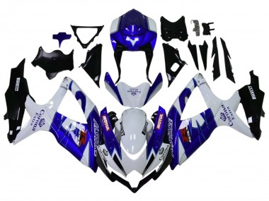 Custom 2008-2010 Suzuki GSXR 600 / GSXR 750 Motorcycle Fairings - White Blue Matte Black Red Motul