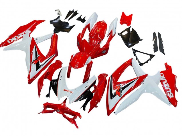 2008-2010 Suzuki GSXR 600 / GSXR 750 Motorcycle Fairings - White Red Black