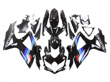 Custom 2008-2010 Suzuki GSXR 600 / GSXR 750 Motorcycle Fairings - Glossy Black Blue
