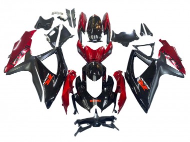 Custom 2008-2010 Suzuki GSXR 600 / GSXR 750 Motorcycle Fairing - Red Glossy Black