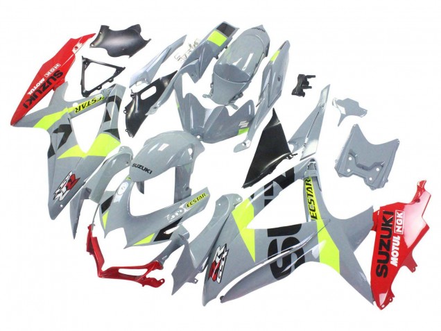 2008-2010 Suzuki GSXR 600 / GSXR 750 Motorcycle Fairings - Grey Yellow Red