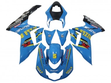 Custom 2011-2024 Suzuki GSXR 600 / GSXR 750 Motorcycle Fairings - Blue Yellow Black Rizla