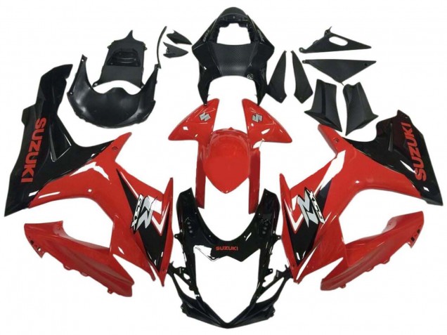 2011-2024 Suzuki GSXR 600 / GSXR 750 Motorcycle Fairing - Red Glossy Black