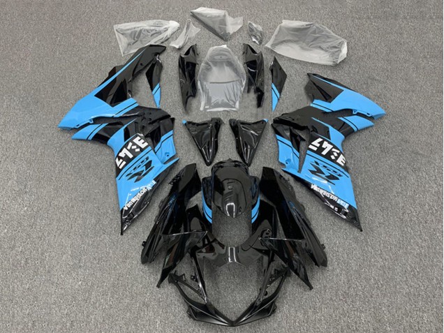 2011-2024 Suzuki GSXR 600 / GSXR 750 Motorcycle Fairings - Glossy Black Light Blue