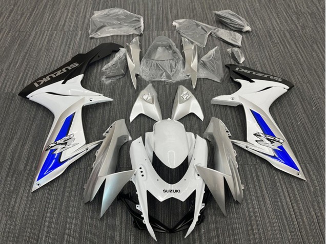 2011-2024 Suzuki GSXR 600 / GSXR 750 Motorcycle Fairings - White Silver Blue Black