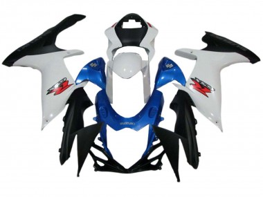 Custom 2011-2024 Suzuki GSXR 600 / GSXR 750 Motorcycle Fairings - White Blue Black