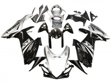 Custom 2011-2024 Suzuki GSXR 600 / GSXR 750 Motorcycle Fairing - Glossy Black Silver