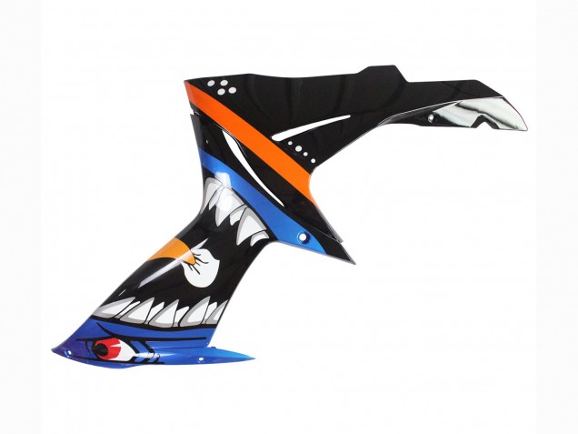 2011-2024 Suzuki GSXR 600 / GSXR 750 Motorcycle Fairings - Light Blue Orange Black White Shark 46