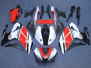 Custom 2015-2018 Yamaha YZF R3/R25 Motorcycle Fairings - White Red Black Petronas Yamalube