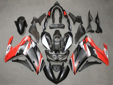 Custom 2015-2018 Yamaha YZF R3/R25 Motorcycle Fairings - White Red Matte Black 46