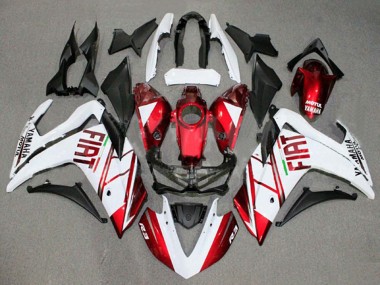 Custom 2015-2018 Yamaha YZF R3/R25 Motorcycle Fairings - White Red Fiat Motul