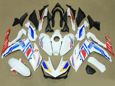 Custom 2015-2018 Yamaha YZF R3/R25 Motorcycle Fairings - White Blue Red Yamalube