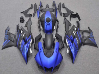 Custom 2019-2021 Yamaha YZF R3/R25 Motorcycle Fairings - Blue Matte Black Monster