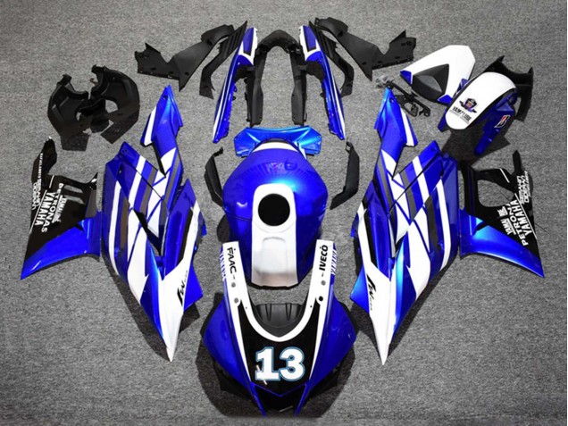 2019-2021 Yamaha YZF R3/R25 Motorcycle Fairings - Blue White Black Yamalube Petronas 13