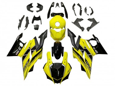 Custom 2019-2021 Yamaha YZF R3/R25 Motorcycle Fairings - Yellow Black Carbon Fiber