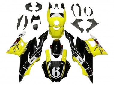 Custom 2019-2021 Yamaha YZF R3/R25 Motorcycle Fairings - Yellow White Glossy Black Lenovo 6