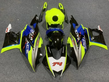 Custom 2022-2024 Yamaha YZF R3/R25 Motorcycle Fairings - Neon Green Blue Glossy Black 74