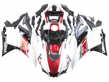 Custom 2022-2024 Yamaha YZF R3/R25 Motorcycle Fairings - White Red Black Yamalube
