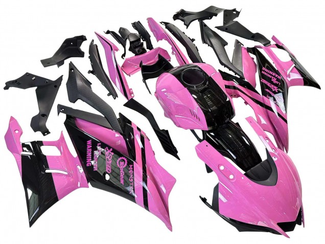 2022-2024 Yamaha YZF R3/R25 Motorcycle Fairings - Pink Glossy Black Monster