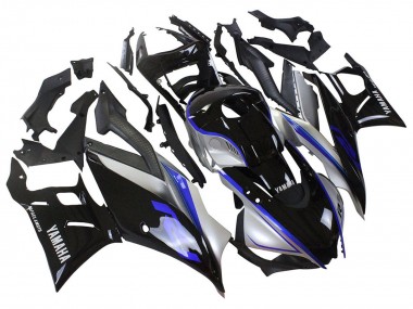 Custom 2022-2024 Yamaha YZF R3/R25 Motorcycle Fairings - Silver Blue Glossy Black