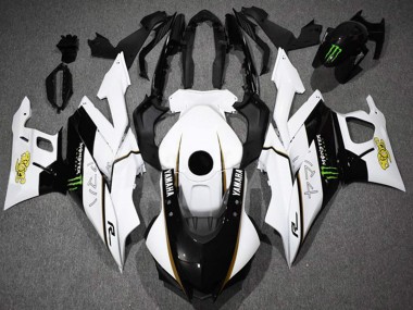 Custom 2022-2024 Yamaha YZF R3/R25 Motorcycle Fairings - White Black Green Monster