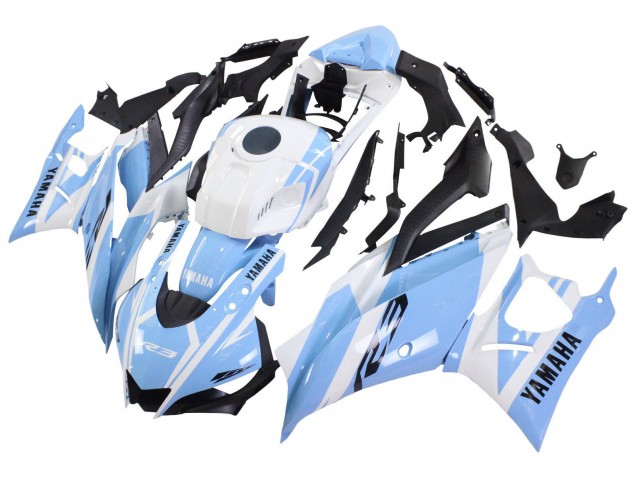 2022-2024 Yamaha YZF R3/R25 Motorcycle Fairings - White Light Blue