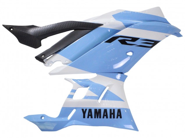 2022-2024 Yamaha YZF R3/R25 Motorcycle Fairings - White Light Blue