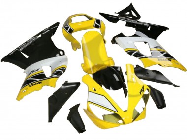 Custom 2022-2024 Yamaha YZF R3/R25 Motorcycle Fairings - Yellow White Black Motul