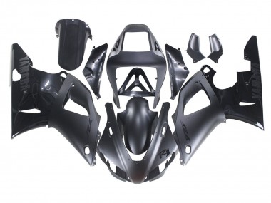 Custom 1998-1999 Yamaha YZF 1000 R1 Motorcycle Fairings - Matte Black Glossy Black