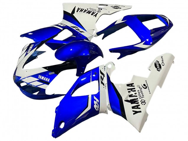 1998-1999 Yamaha YZF 1000 R1 Motorcycle Fairings - White Blue Black
