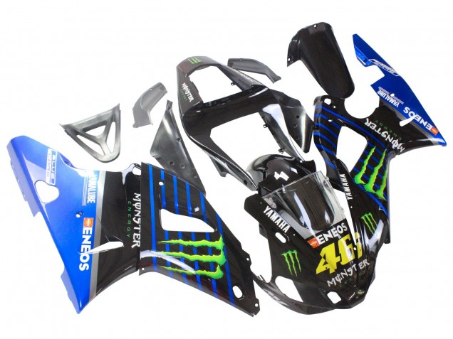 2000-2001 Yamaha YZF 1000 R1 Motorcycle Fairings - Blue Black Green Monster Yamalube ENEOS 46