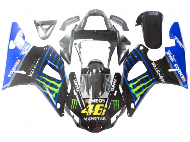 2000-2001 Yamaha YZF 1000 R1 Motorcycle Fairings - Blue Black Green Monster Yamalube ENEOS 46