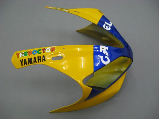 2000-2001 Yamaha YZF 1000 R1 Motorcycle Fairings - White Yellow Blue Motul Camel