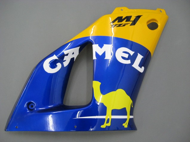 2000-2001 Yamaha YZF 1000 R1 Motorcycle Fairings - White Yellow Blue Motul Camel