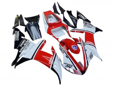 Custom 2002-2003 Yamaha YZF 1000 R1 Motorcycle Fairings - White Red Black Petronas