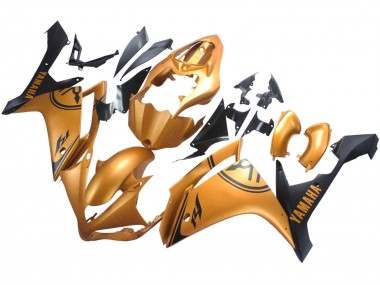 Custom 2007-2008 Yamaha YZF 1000 R1 Motorcycle Fairings - Gold Black