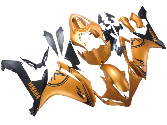 2007-2008 Yamaha YZF 1000 R1 Motorcycle Fairings - Gold Black
