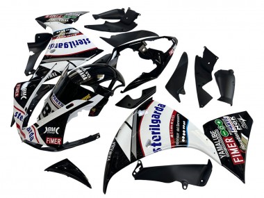 Custom 2009-2011 Yamaha YZF 1000 R1 Motorcycle Fairings - Glossy Black White Red Volvo Fimer Yamalube 87