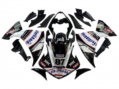 Custom 2009-2011 Yamaha YZF 1000 R1 Motorcycle Fairings - Glossy Black White Red Volvo Fimer Yamalube 87