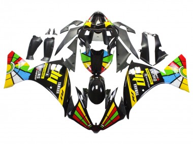 Custom 2012-2014 Yamaha YZF 1000 R1 Motorcycle Fairings - Glossy Black Yellow Green Blue Red Color Wheel