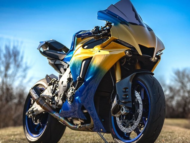 2020-2025 Yamaha YZF 1000 R1 Motorcycle Fairings - Blue Gold