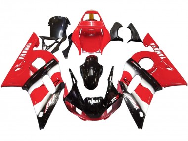 Custom 1998-2002 Yamaha YZF 600 R6 Motorcycle Fairing - Red White Glossy Black