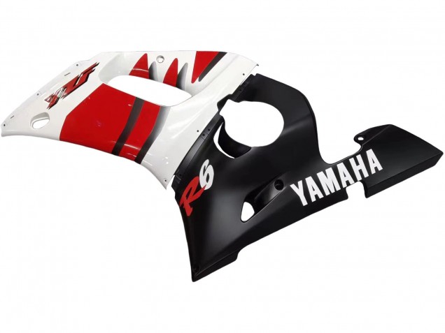 1998-2002 Yamaha YZF 600 R6 Motorcycle Fairings - White Red Glossy Black
