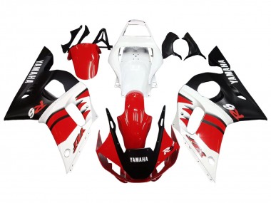 Custom 1998-2002 Yamaha YZF 600 R6 Motorcycle Fairings - White Red Glossy Black