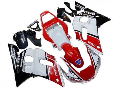 Custom 1998-2002 Yamaha YZF 600 R6 Motorcycle Fairings - White Red Black Petronas Yamalube 50th