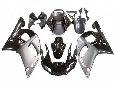 Custom 1998-2002 Yamaha YZF 600 R6 Motorcycle Fairings - Silver Glossy Black