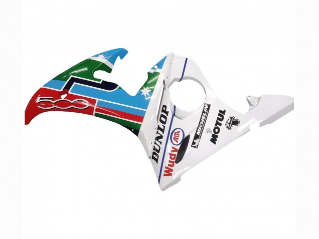 2006-2009 Yamaha YZF R6S Motorcycle Fairings - White Blue Green Red Kastinee Dunlop Motul