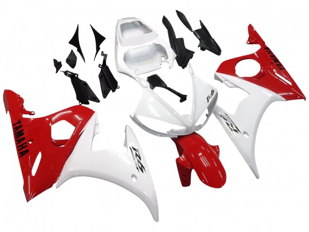 2006-2009 Yamaha YZF R6S Motorcycle Fairings - White Red
