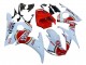 2003-2004 Yamaha YZF R6 Motorcycle Fairings - White Red Lucky Strike Motul